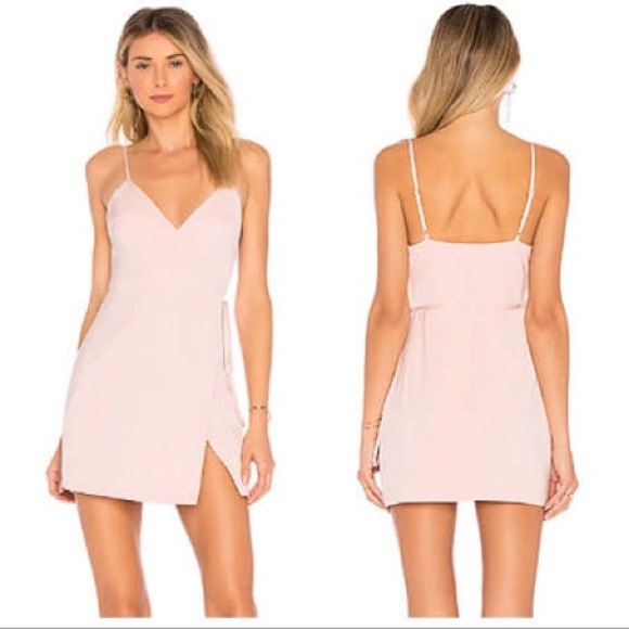 MAJORELLE Nina Mini Dress in Ballet Blush Pink Wrap Around - Picture 2 of 7